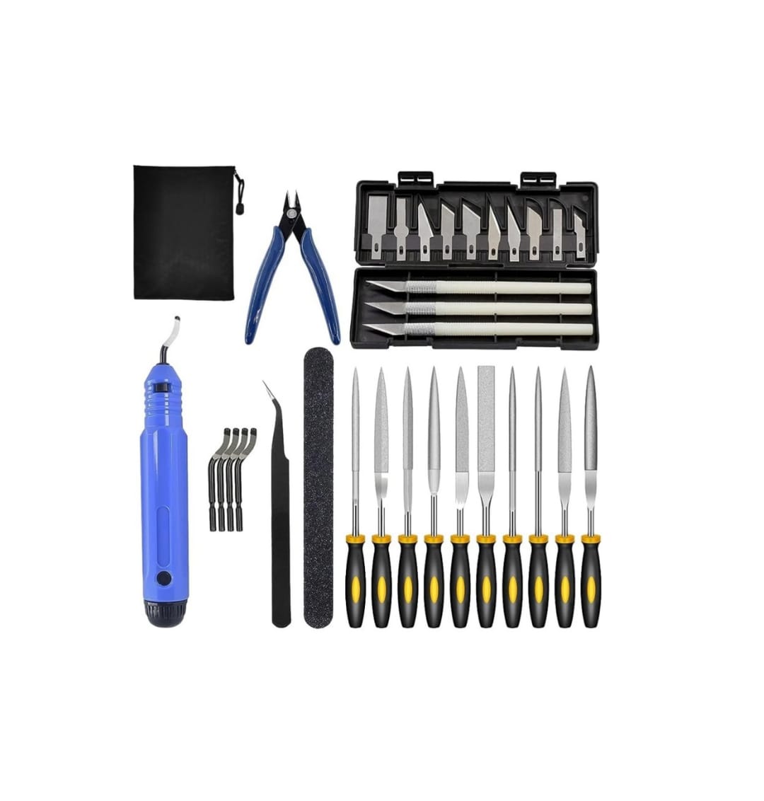 32Pcs 3D Print Tool Kit 3D Print Tool Accessories Kit Includes Debur Tool, Cleaning, Finishing and P