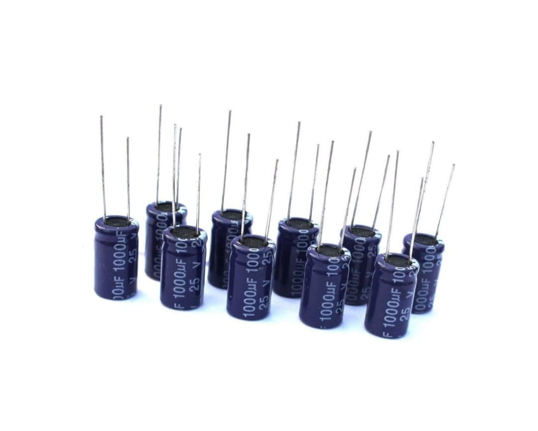 1000uf 25v Aluminium Electrolytic Capacitor Pack of 10 Pcs