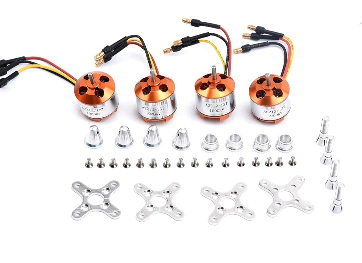 1000KV BLDC Motors for Drones Pack of 4, Ideal for Q450 Quadcopters, Efficient Brushless Motors for 